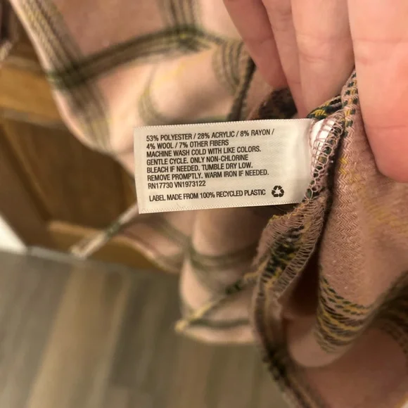 Wild Fable Pink Plaid Long Button-Up Jacket Shacket Size Medium NWT - Picture 7 of 9